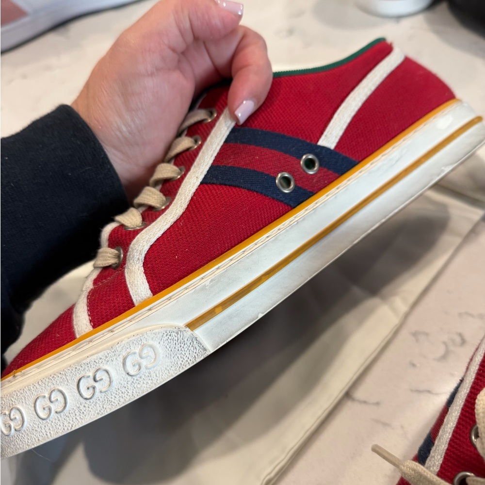 Gucci Red and White Athletic Shoes - Picture 6 of 7
